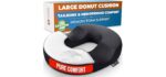 5 STARS UNITED Donut Pillow Hemorrhoid Tailbone Cushion – Large Cushion for Pain Relief – Coccyx, Prostate, Sciatica, Pelvic Floor, Pressure Sores, Pregnancy, Postpartum Recovery, Black