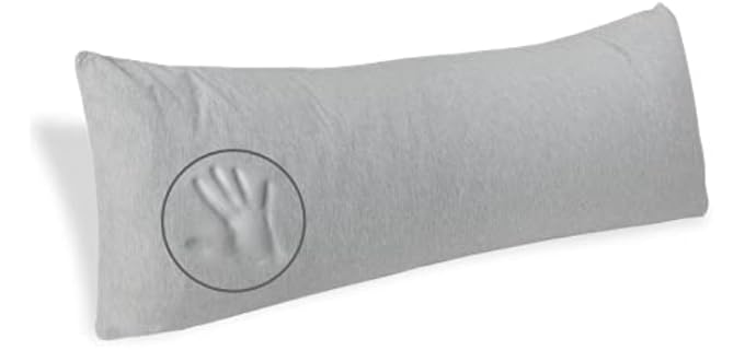 Milliard Full Body Pillow - Shredded Memory Foam with Washable Cover - Long, Hypoallergenic, Firm Hug Pillows for Side and Back Sleepers (54in, Cool Grey)