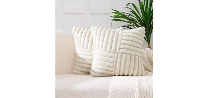 All Smiles Beige Faux - Soft Plush Washable Pillow Cover All Smiles Beige Faux Soft Plush Washable Pillow Cover