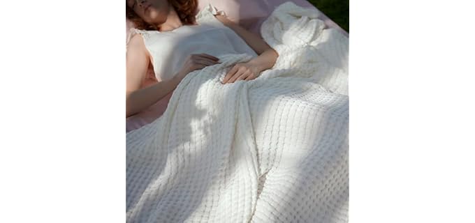 Bedsure Cotton Waffle Soft Cooling Blanket