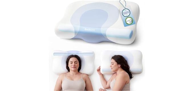 Bedsure Cervical Cooling Contoured Memory Foam Pillow