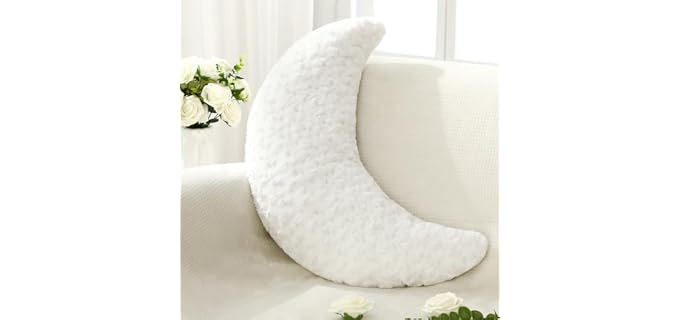 Beeveer Moon Shaped White Pillow