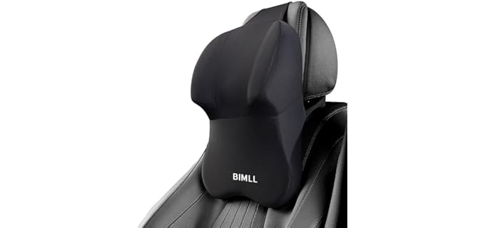 Bimll Car Headrest Contoured Adjustable Memory Foam Pillow