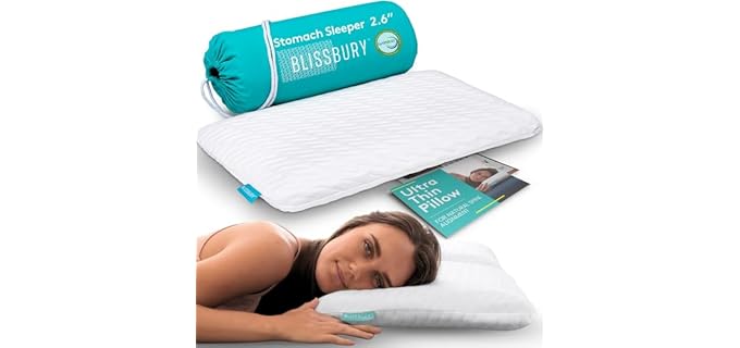 Blissbury Stomach Sleeper Soft Cooling Memory Foam Pillow