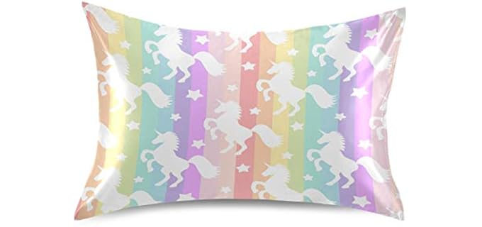 Blueangle Rainbow Unicorn Washable Pillowcase