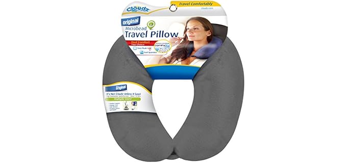 Cloudz Dual Comfort Soft Travel Plush Microbeads Pillow