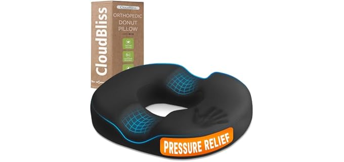 CloudBliss Donut Chair Pad Memory Foam Seat Cushion