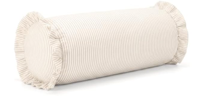 CrystalSylara Ruffle Bolster x Pillow Cover