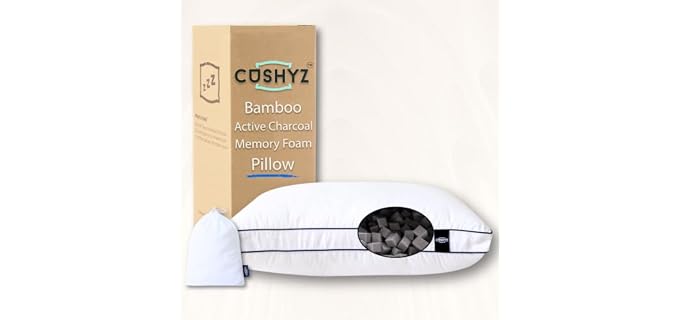 Cushyz Charcoal Adjustable Shredded Memory Foam Pillow