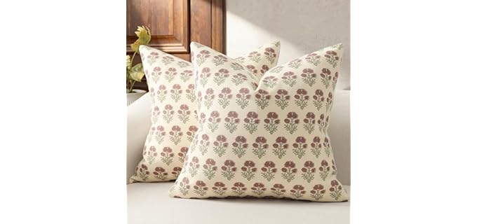 DKwizme Farmhouse Floral Soft Washable Pillow Cover