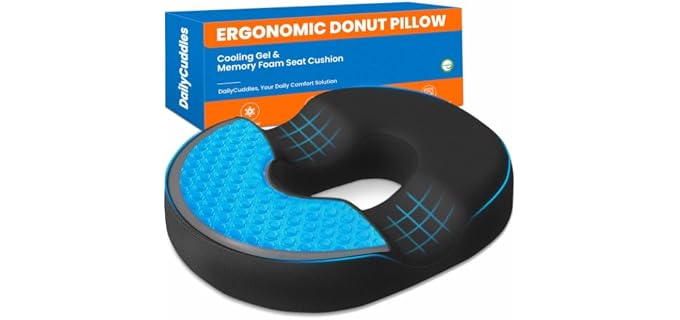DailyCuddles Donut Cooling Gel Memory Foam Pillow