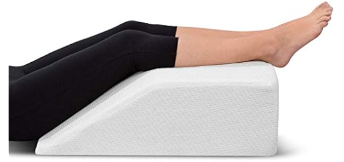 Ebung Memory Foam Leg Elevation Pillow - Support Pillow to Raise Feet for Better Elevation, Circulation, Leg Swelling Wedge Design for Comfort and Recovery