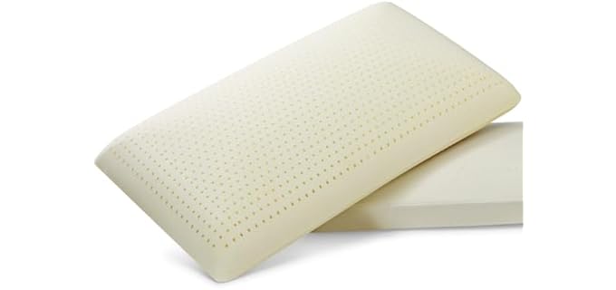 Ecqolra Natural Talalay Washable Hypoallergenic Cooling Latex Pillow