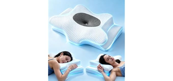 Emircey Approved Cervical Cooling Contoured Memory Foam Pillow