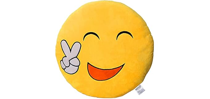 EvZ Yeah Emoji Soft Plush Washable Pillow