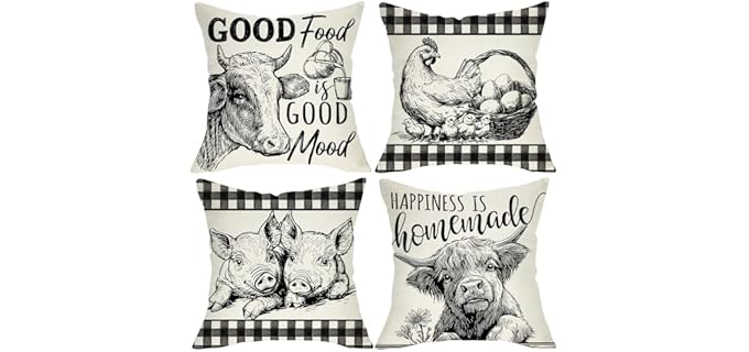 Fjfz Vintage Farm Soft Washable Pillow Cover
