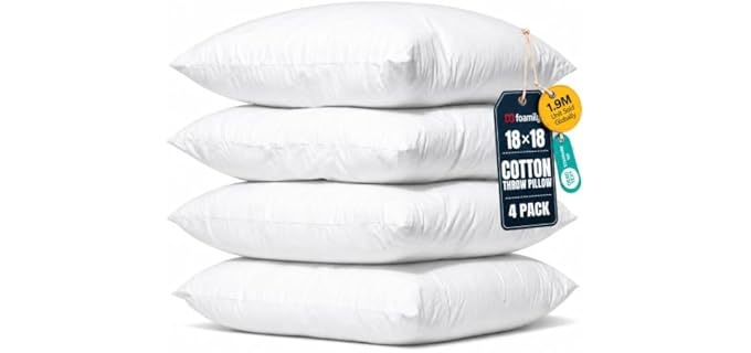 Foamily Throw Hypoallergenic Down Alternative Pillow Insert