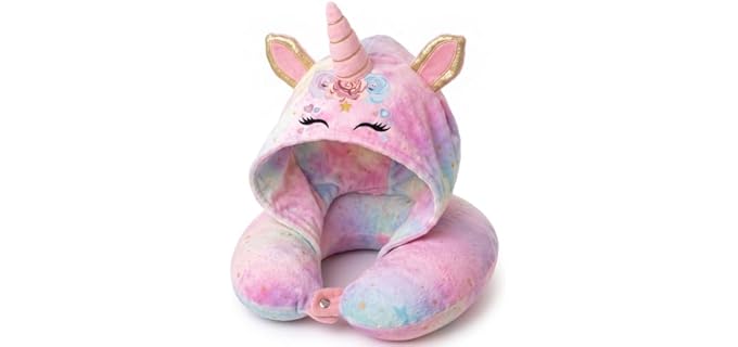 Gilprop Unicorn Adjustable Memory Foam Travel Pillow