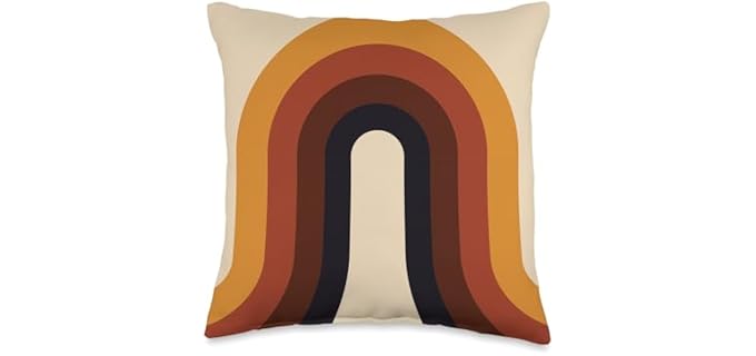 Groovy Classic / Retro Vintage 70's Gifts Geomtric Shape Throw Pillow