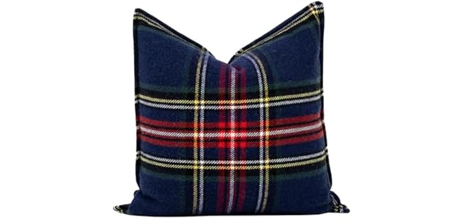 Hofdeco Merino Wool Tartan Pillow Cover