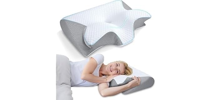 Homca Cervical Classic - 2-in-1 Memory Foam Cervical Pillow Homca Cervical Soft Contoured Memory Foam Pillow