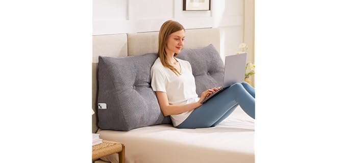 Iaseahk Headboard Plush Washable Wedge Pillow