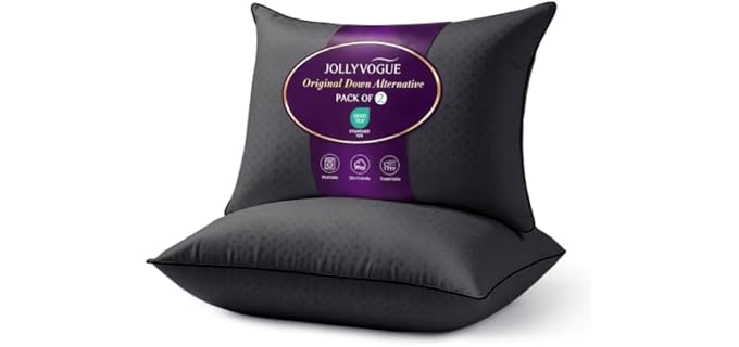 Jollyvogue Black Plush Washable Down Alternative Pillow