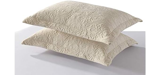MarCielo Embroidered Shams Firm Pillowcase