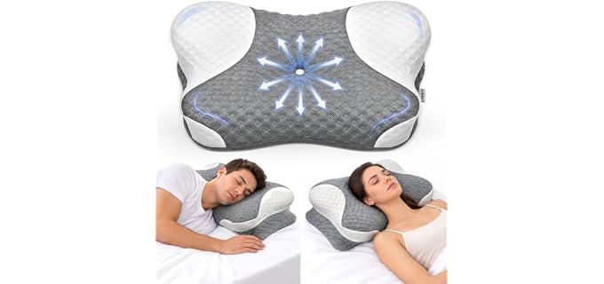 Milentii Cervical Classic - Contoured Memory Foam Cervical Pillow Milentii Cervical Soft Contoured Memory Foam Pillow
