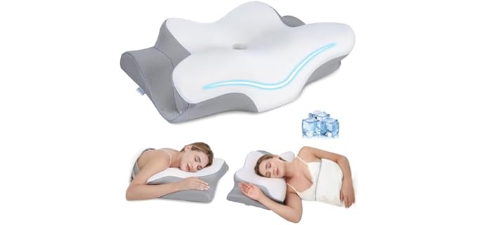 Missleep Cervical Cooling Contoured Memory Foam Pillow