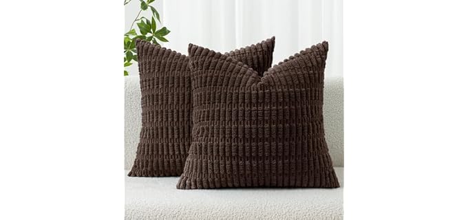 Miulee Corduroy Decorative Washable Pillow Cover