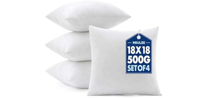 Miulee Classic Firm Washable Contoured Pillow Insert