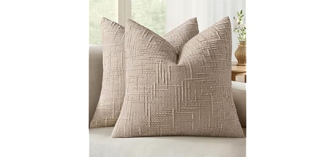 Miulee Chenille Textured Soft Plush Washable Pillow Cover