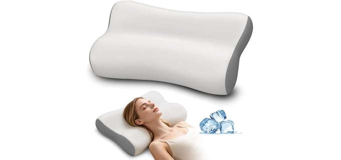 Polovo Cervical Cooling Contoured Memory Foam Pillow