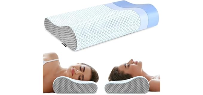 Polovo Cervical Washable Contoured Memory Foam Pillow