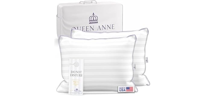 Queen Anne Hotel Cooling Hypoallergenic Goose Down Pillow