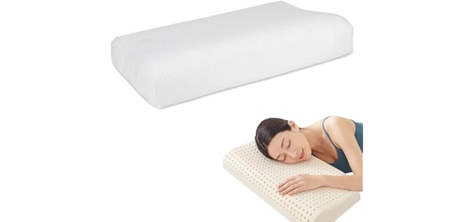 Restiry Natural Latex Firm Contoured Memory Foam Pillow