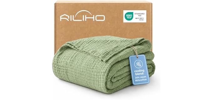 Riliho Cotton Muslin Soft Washable Cooling Blanket