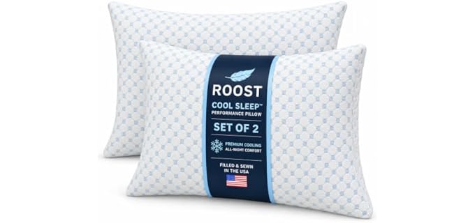 Roost Sleep Essentials USA-Side - Cooling Contoured Memory Foam Pillow Roost Sleep Essentials USA-Side Cooling Contoured Memory Foam Pillow