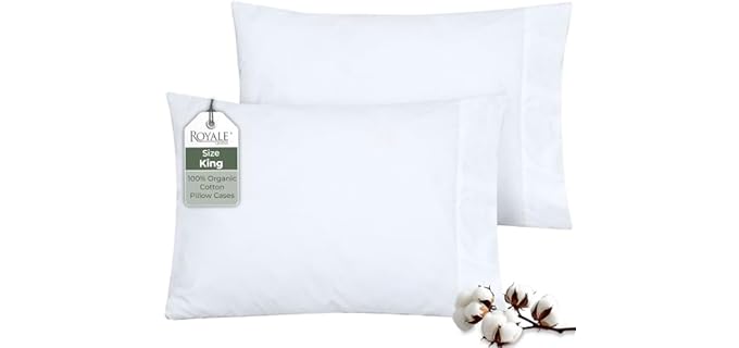 Royale Linens Organic Cotton Washable Pillowcase