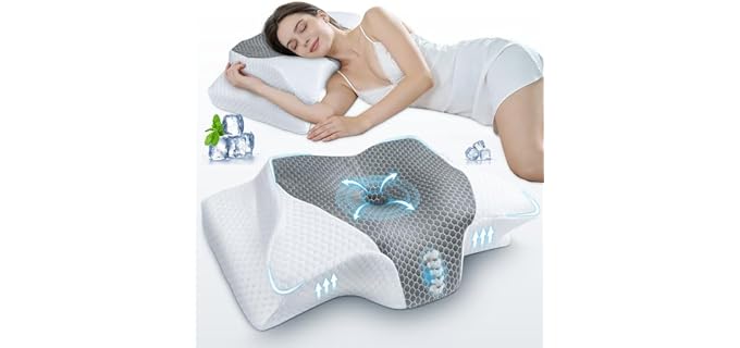 Saheyer Cervical Washable Contoured Memory Foam Pillow