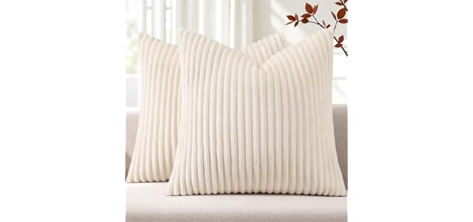 Simmore Fall Cream Soft Plush Washable Pillow Cover