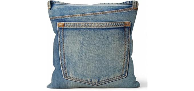 Ssoiu Faux Denim Pillow Cover
