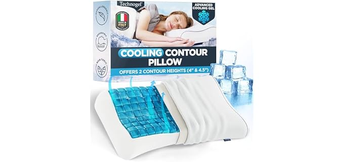 Technogel Comfort Cervical Contoured Gel Memory Foam Pillow