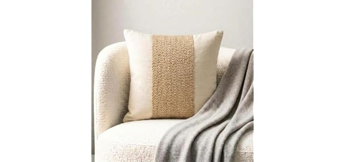 The HomeCentric Ecru Jute Pillow Cover