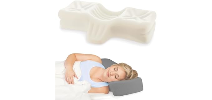 Therapeutica Ergonomic Cervical - Contoured Cervical Pillow, Average Size Therapeutica Ergonomic Cervical Washable Contoured Memory Foam Pillow