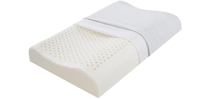 Tiersini Low-Profile Natural Firm Plush Contoured Latex Pillow