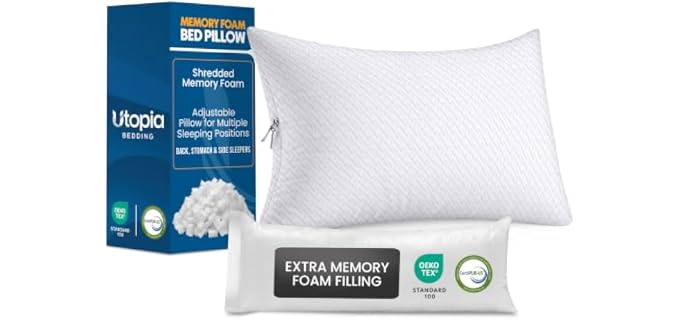 Utopia Bedding Shredded Memory Adjustable Shredded Memory Foam Pillow