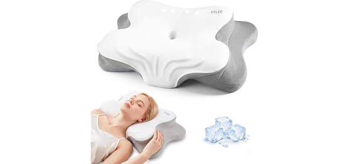 Vylee Cervical Cooling Contoured Memory Foam Pillow