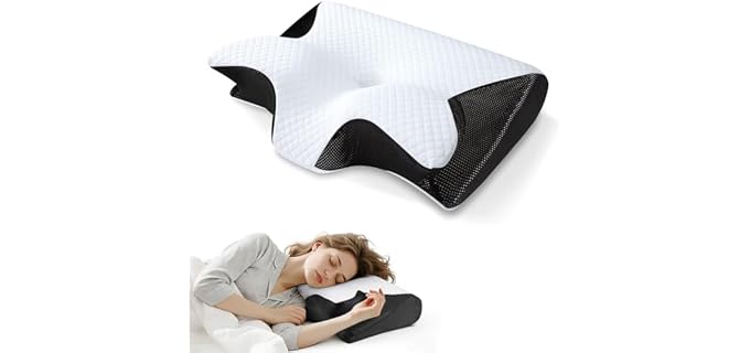 Wrinwpoose Sleep Cervical Contoured Adjustable Memory Foam Pillow